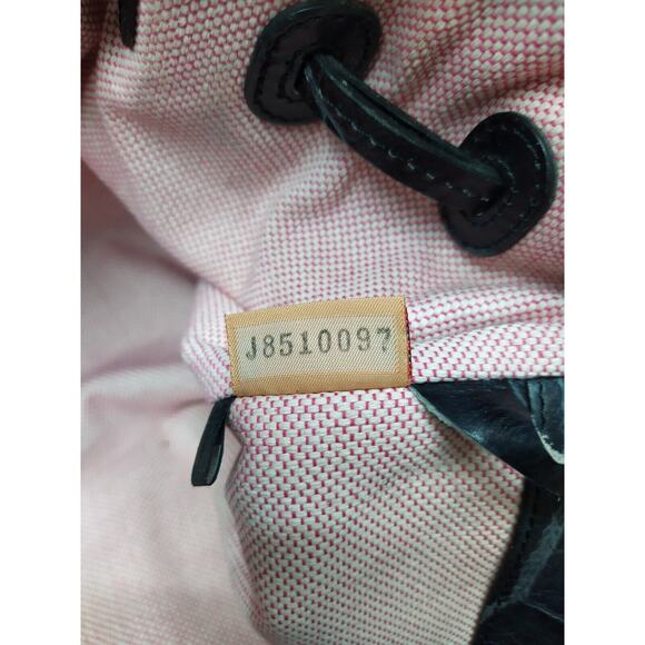 Dooney & Bourke Chiara Black Leather Crocodile Embossed Drawstring Tote Bag - Picture 12 of 14